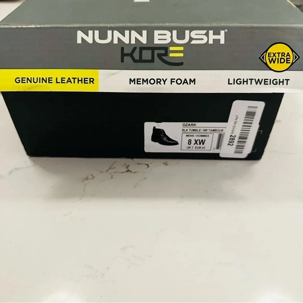 Nunn Bush Ozark Plain Toe Chukka Boot | Black Tumble | 8 Extra Wide
